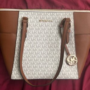 Michael Kors Tan and Cream Tote Bag